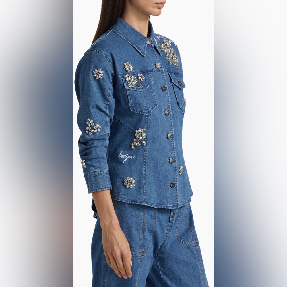 Cinq a Sept Crystal Ditsy Floral Scrunched Canyon Jacket - Picture 2 of 8